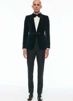 Fursac Velvet Tuxedo With Brandenburg Jacket Navy Blue Best
