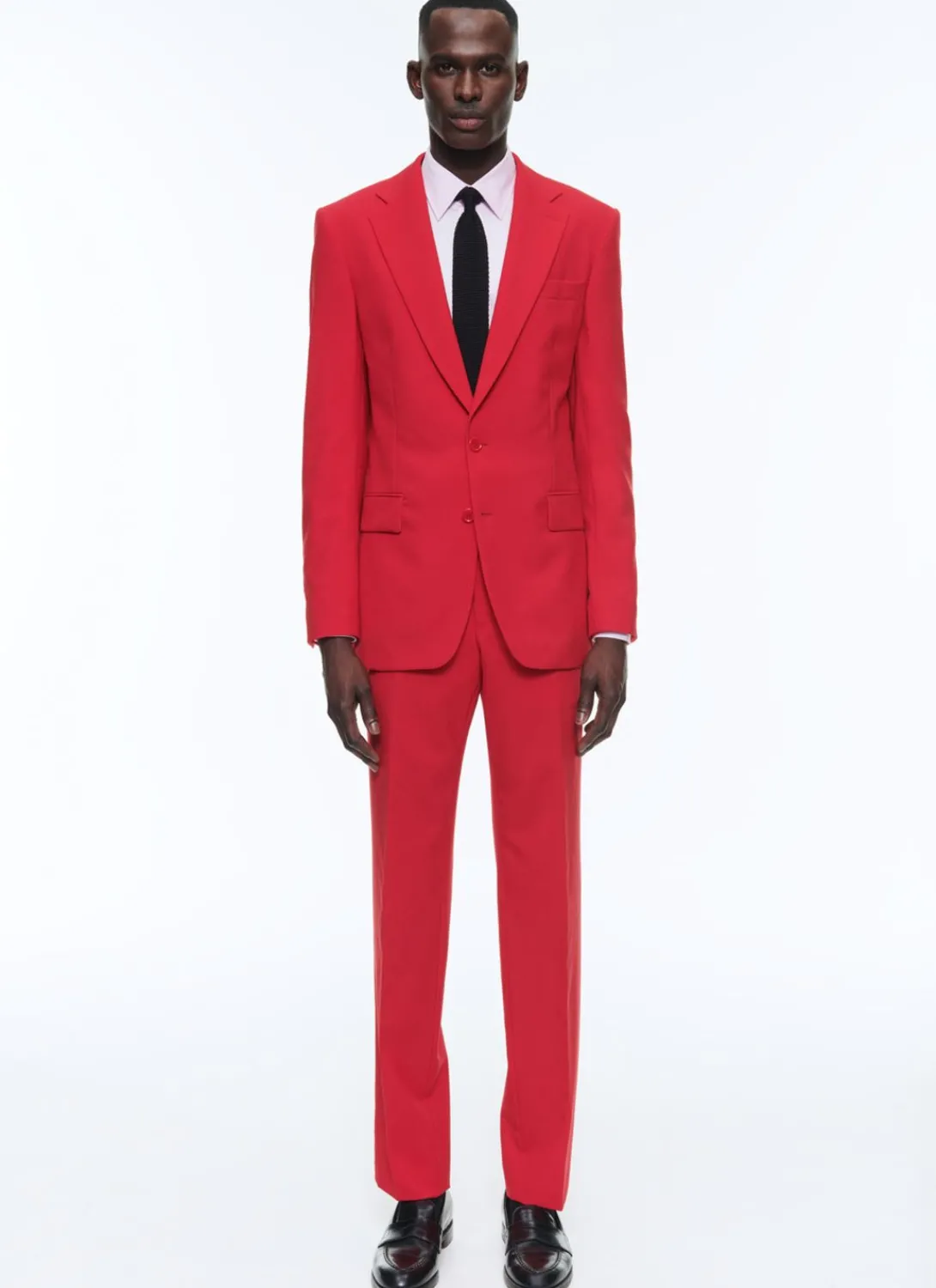 Fursac Virgin Wool Canvas Fitted Suit Red Flash Sale