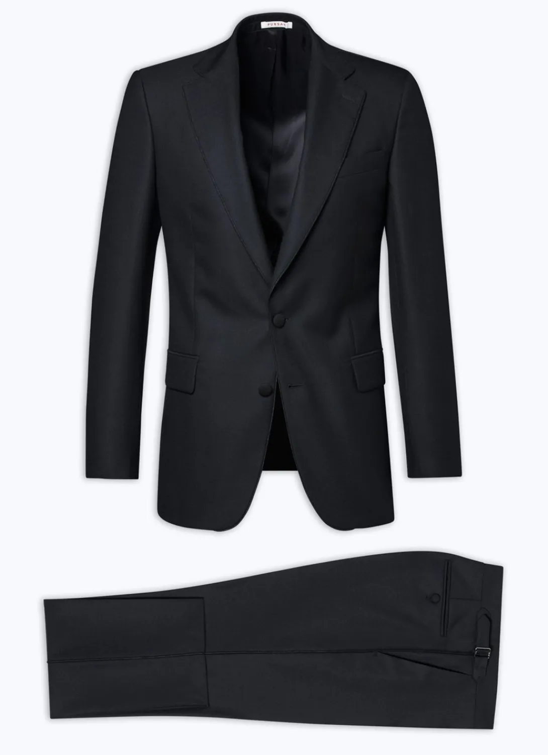 Fursac Virgin Wool Faille Fitted Tuxedo Navy Blue Discount
