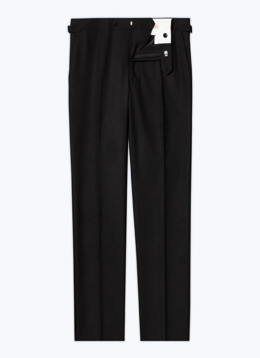 Fursac Virgin Wool Faille Tuxedo Trousers Black Hot