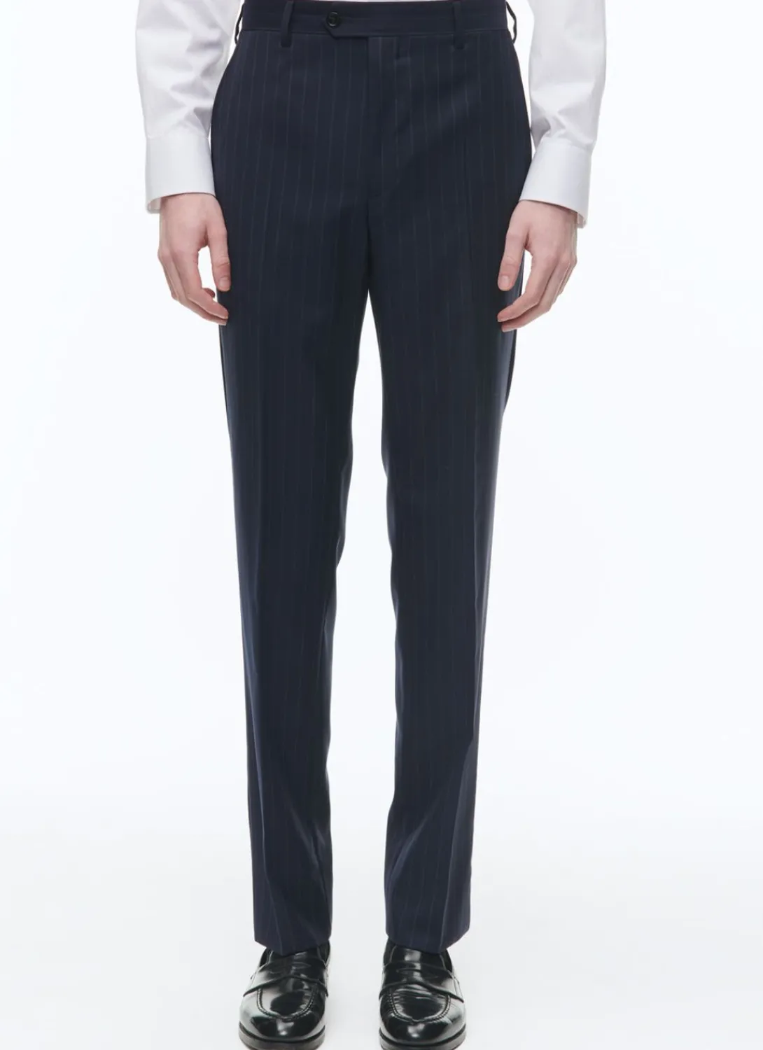 Fursac Virgin Wool Fitted Suit Navy Blue - Stripes Shop