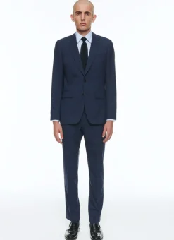 Fursac Virgin Wool Large Suit Blue - Prince Of Wales Pattern Cheap