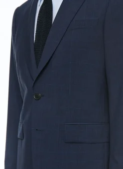 Fursac Virgin Wool Large Suit Blue - Prince Of Wales Pattern Cheap
