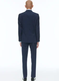 Fursac Virgin Wool Large Suit Blue - Prince Of Wales Pattern Cheap