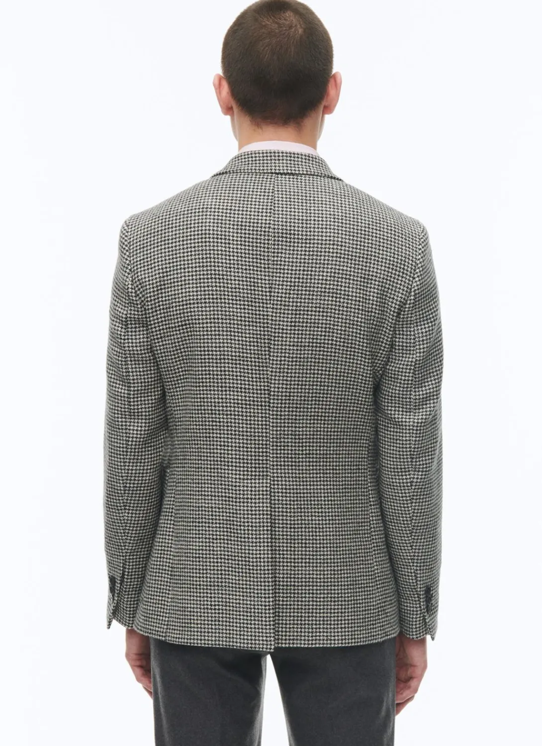Fursac Virgin Wool Straight Jacket Black And White Houndstooth Hot