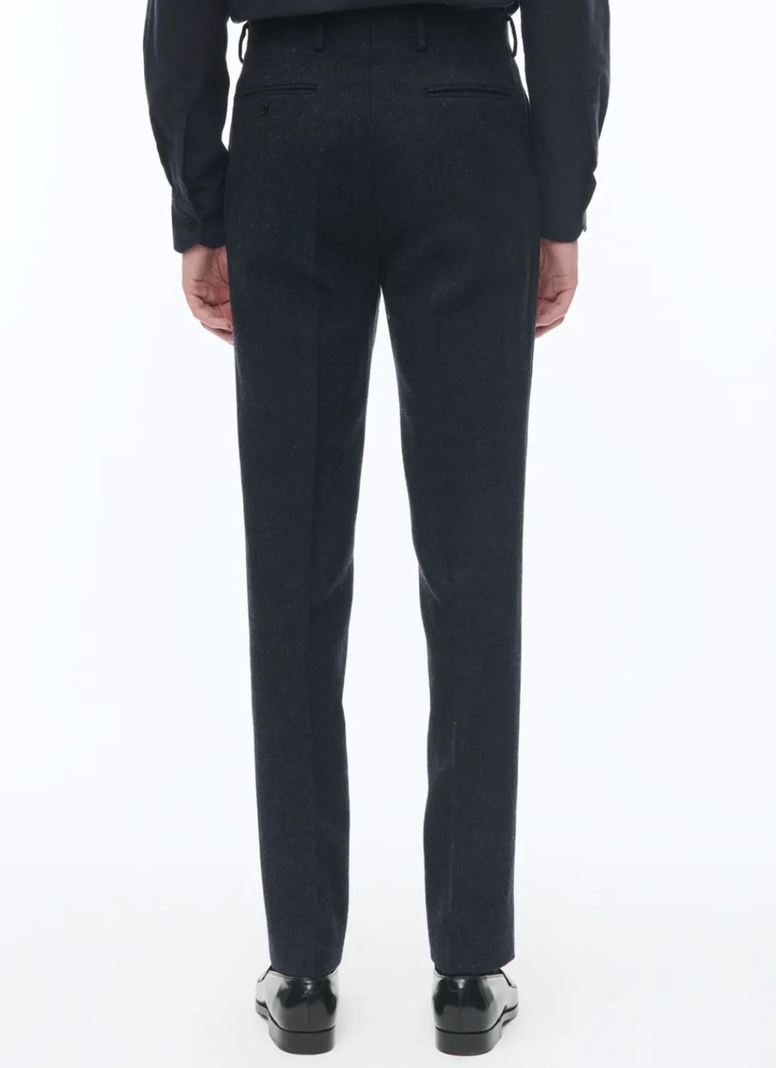 Fursac Virgin Wool Tweed Fitted Trousers Navy Blue Discount