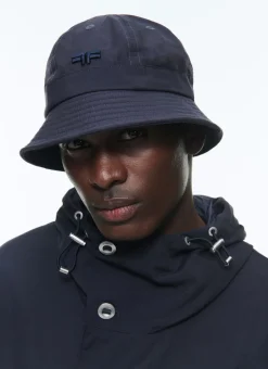 Fursac Water-Repellent Fabric Bucket Hat Navy Blue Flash Sale