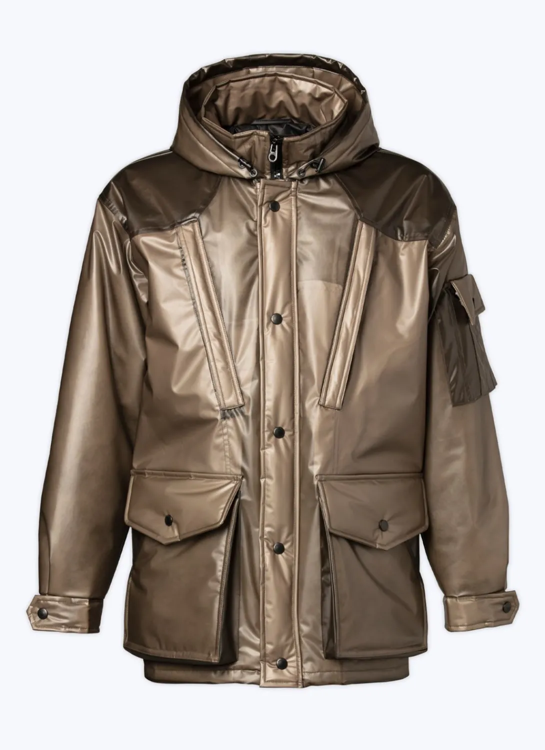 Fursac Water-Repellent See-Through Parka See-Through Grey Sale