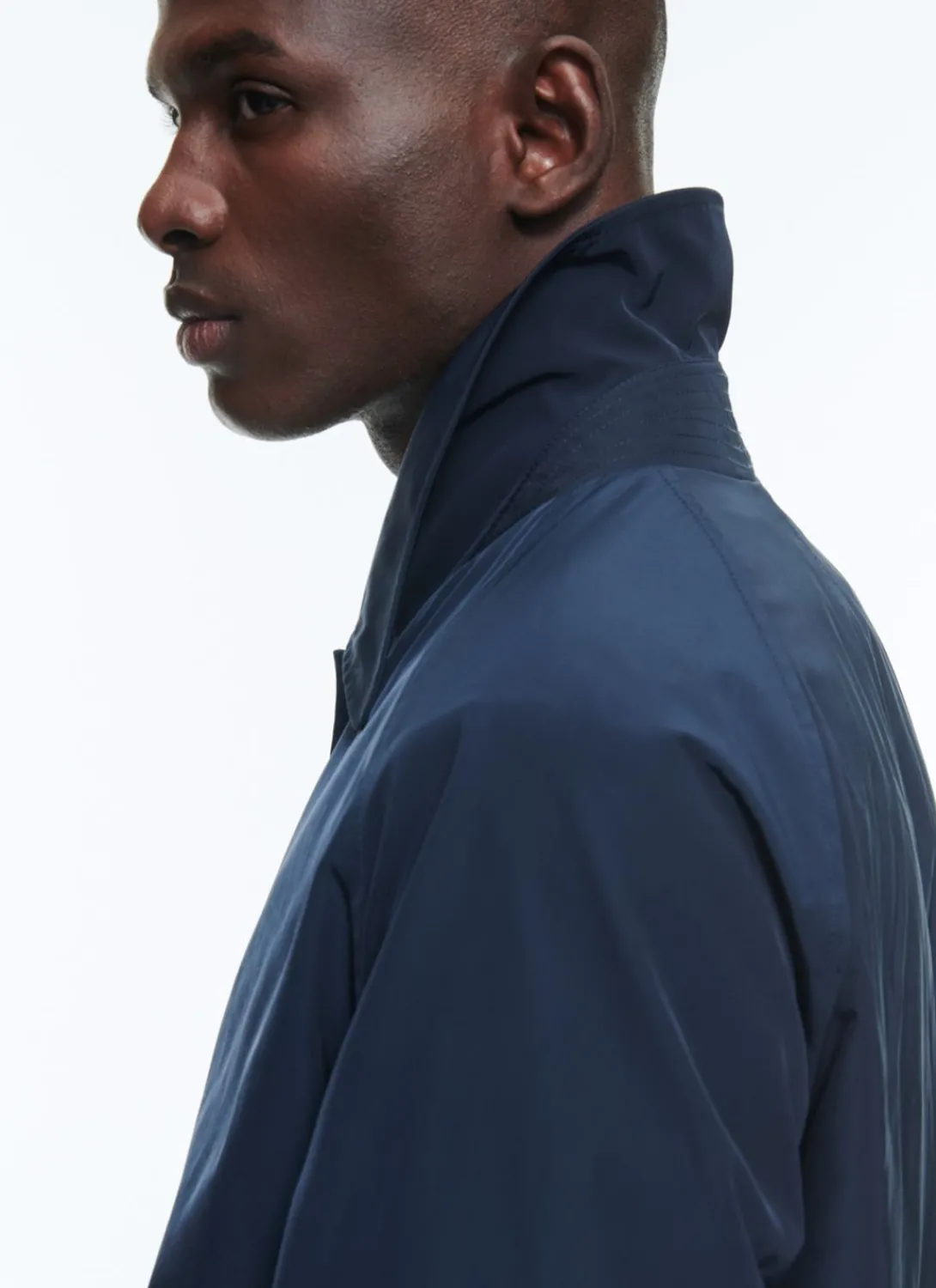 Fursac Water-Repellent Solaro Cotton Coat Navy Blue Best