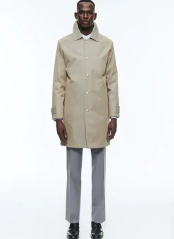 Fursac Water-Repellent Solaro Cotton Coat Egg Shell Cheap