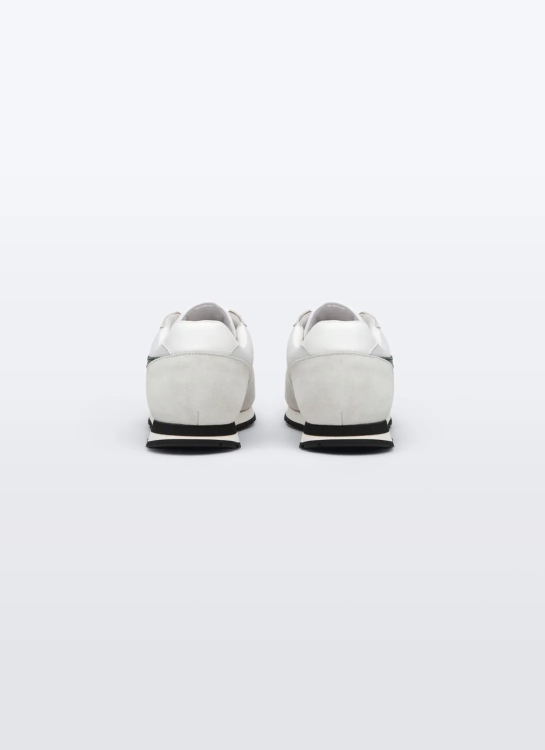 Fursac White Leather And Nylon Sneakers White - Green Logo New