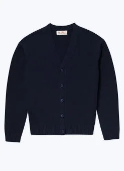 Fursac Wool And Cashmere Cardigan Navy Blue Fashion