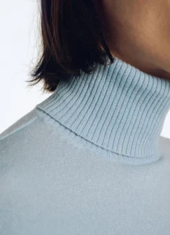 Fursac Wool And Cashmere Roll Neck Sweater Sky Blue Store