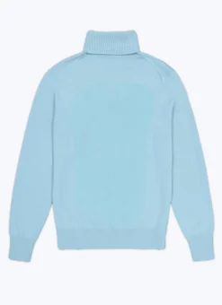 Fursac Wool And Cashmere Roll Neck Sweater Sky Blue Store