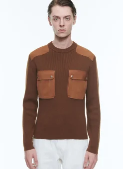 Fursac Wool And Cotton Ribbed Sweater Camel Brown Hot