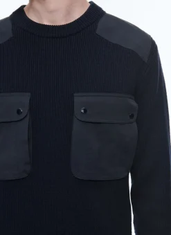 Fursac Wool And Cotton Ribbed Sweater Blue Discount