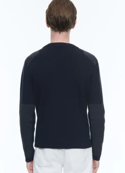 Fursac Wool And Cotton Ribbed Sweater Blue Discount