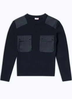 Fursac Wool And Cotton Ribbed Sweater Blue Discount