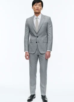 Fursac Wool And Cotton Suit With Pattern Grey Blue - Prince Of Wales Pattern Cheap