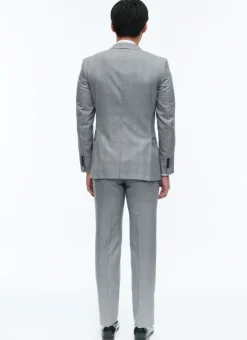 Fursac Wool And Cotton Suit With Pattern Grey Blue - Prince Of Wales Pattern Cheap