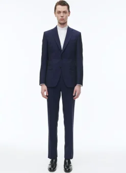 Fursac Wool And Mohair Fitted Suit Indigo Blue Discount
