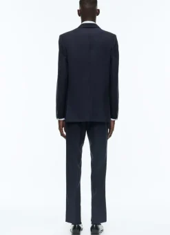 Fursac Wool And Mohair Serge Fitted Suit Navy Blue Store
