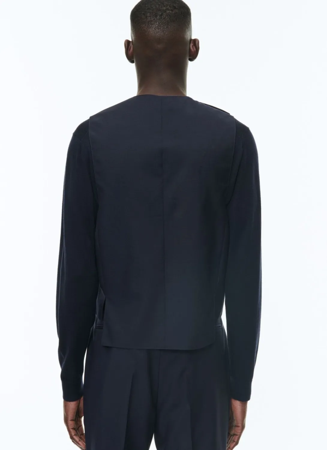 Fursac Wool And Mohair Suit Waistcoat Navy Blue Best Sale