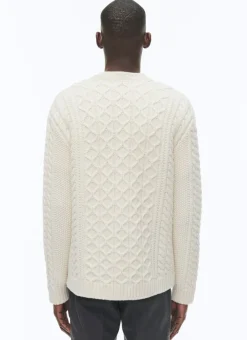 Fursac Wool Cable-Knit Cardigan Ecru Fashion