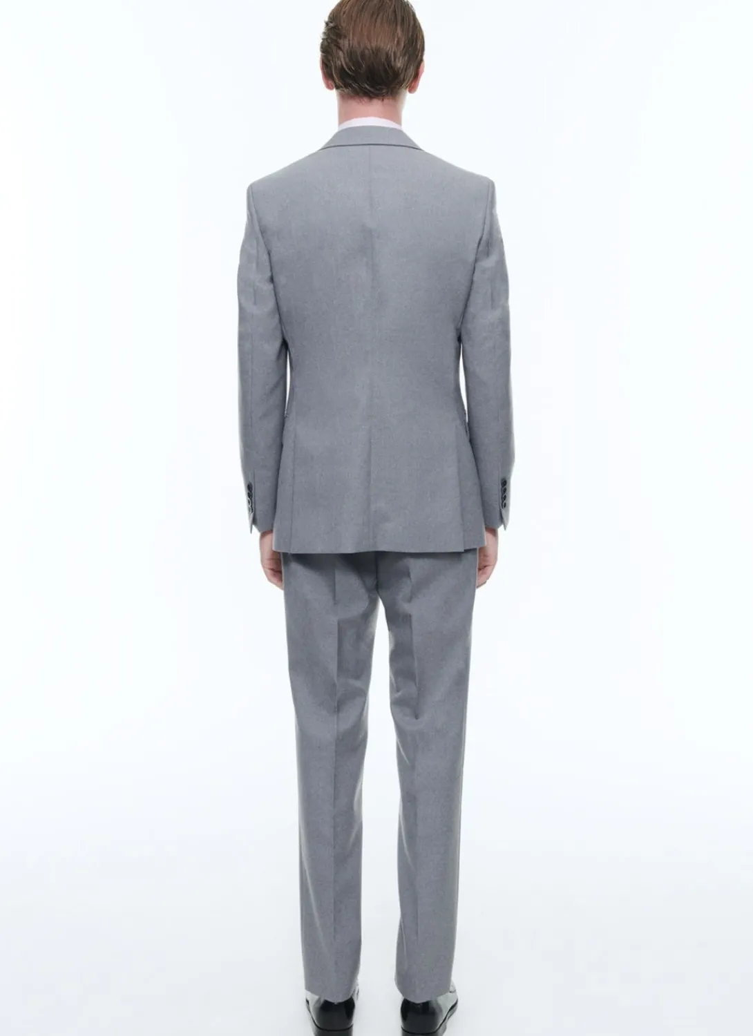 Fursac Wool Canvas Fitted Suit Grey Hot