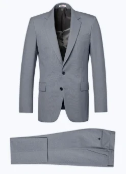 Fursac Wool Canvas Fitted Suit Grey Hot