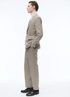 Fursac Wool Fitted Jacket With Herringbone String-Like Beige - Herringbone Pattern Sale