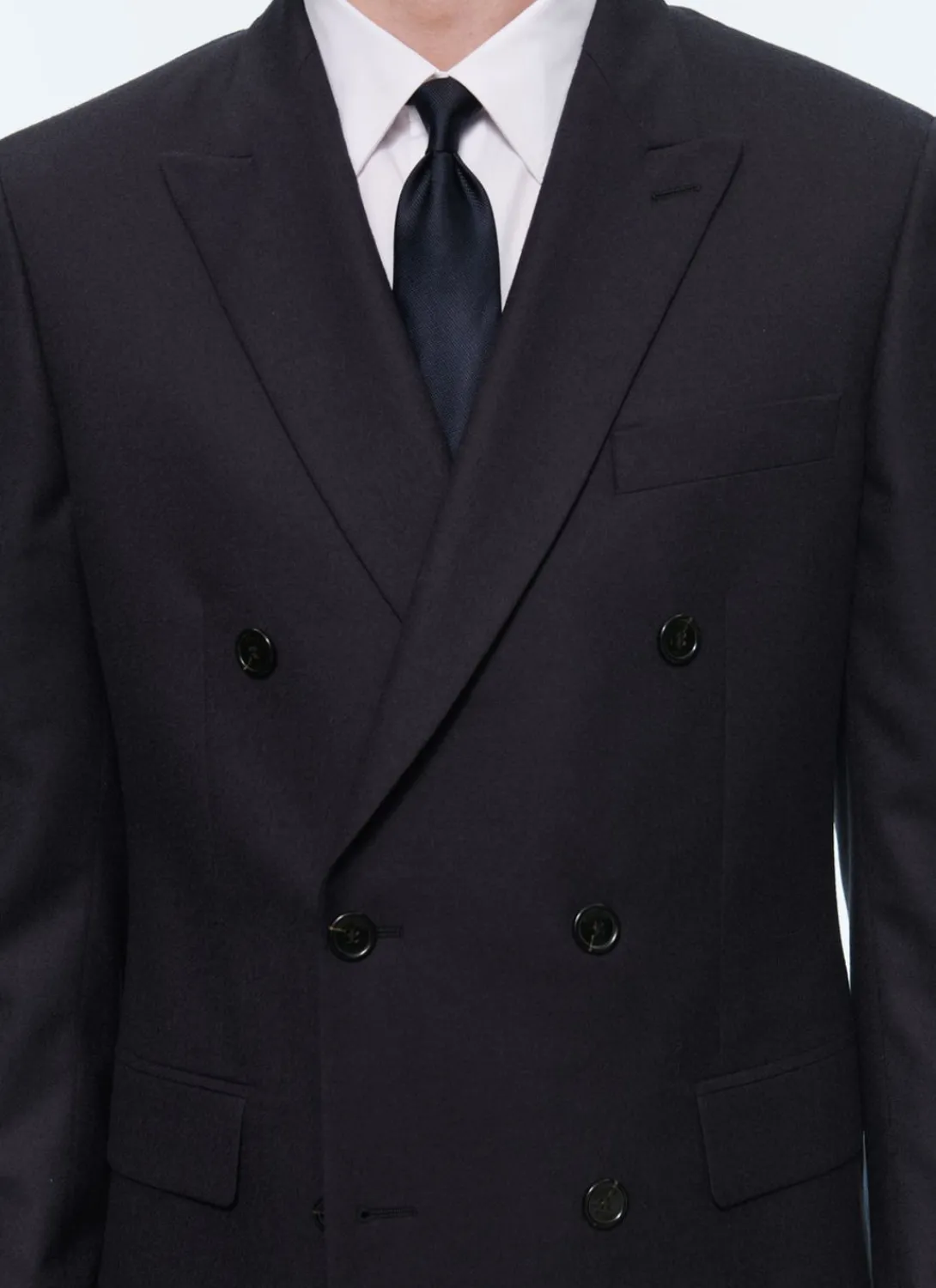 Fursac Wool Flannel Double-Breasted Jacket Navy Blue Clearance