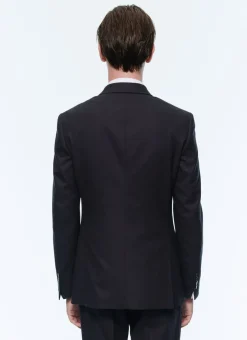 Fursac Wool Flannel Double-Breasted Jacket Navy Blue Clearance