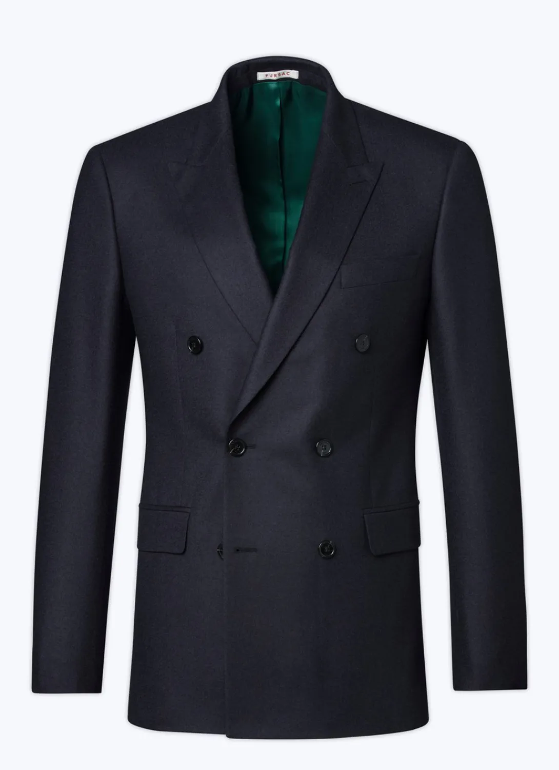 Fursac Wool Flannel Double-Breasted Jacket Navy Blue Clearance