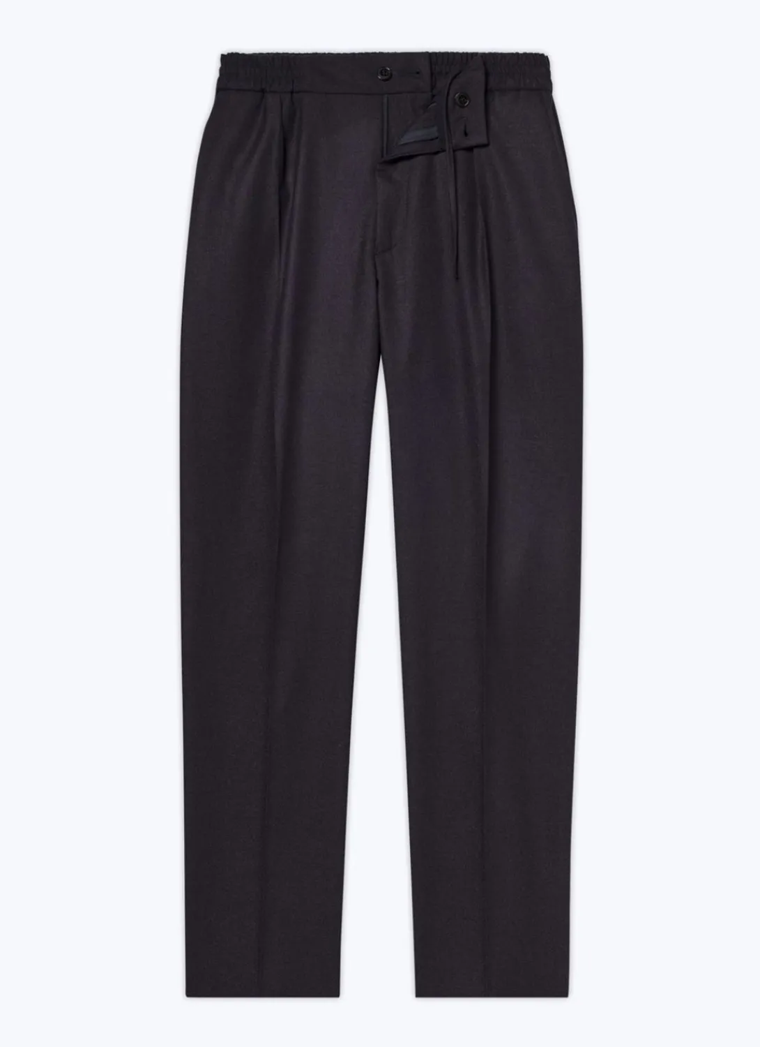 Fursac Wool Flannel Elasticated Trousers Navy Blue Clearance