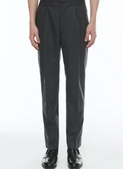 Fursac Wool Flannel Elasticated Trousers Grey Cheap