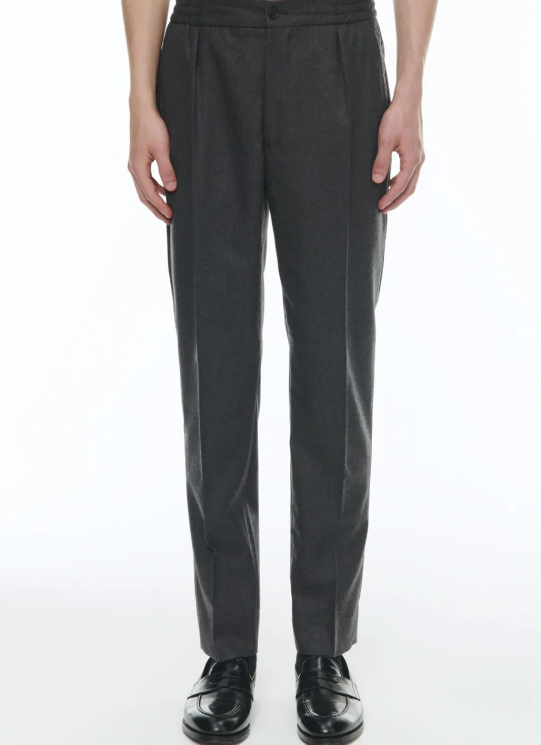 Fursac Wool Flannel Elasticated Trousers Grey Cheap