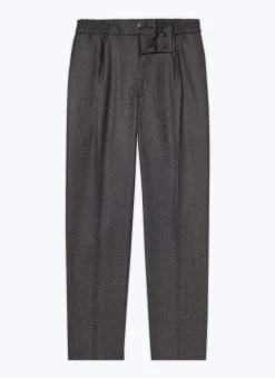 Fursac Wool Flannel Elasticated Trousers Grey Cheap