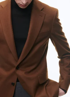 Fursac Wool Flannel Fitted Jacket Cinnamon Sale