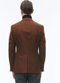 Fursac Wool Flannel Fitted Jacket Cinnamon Sale