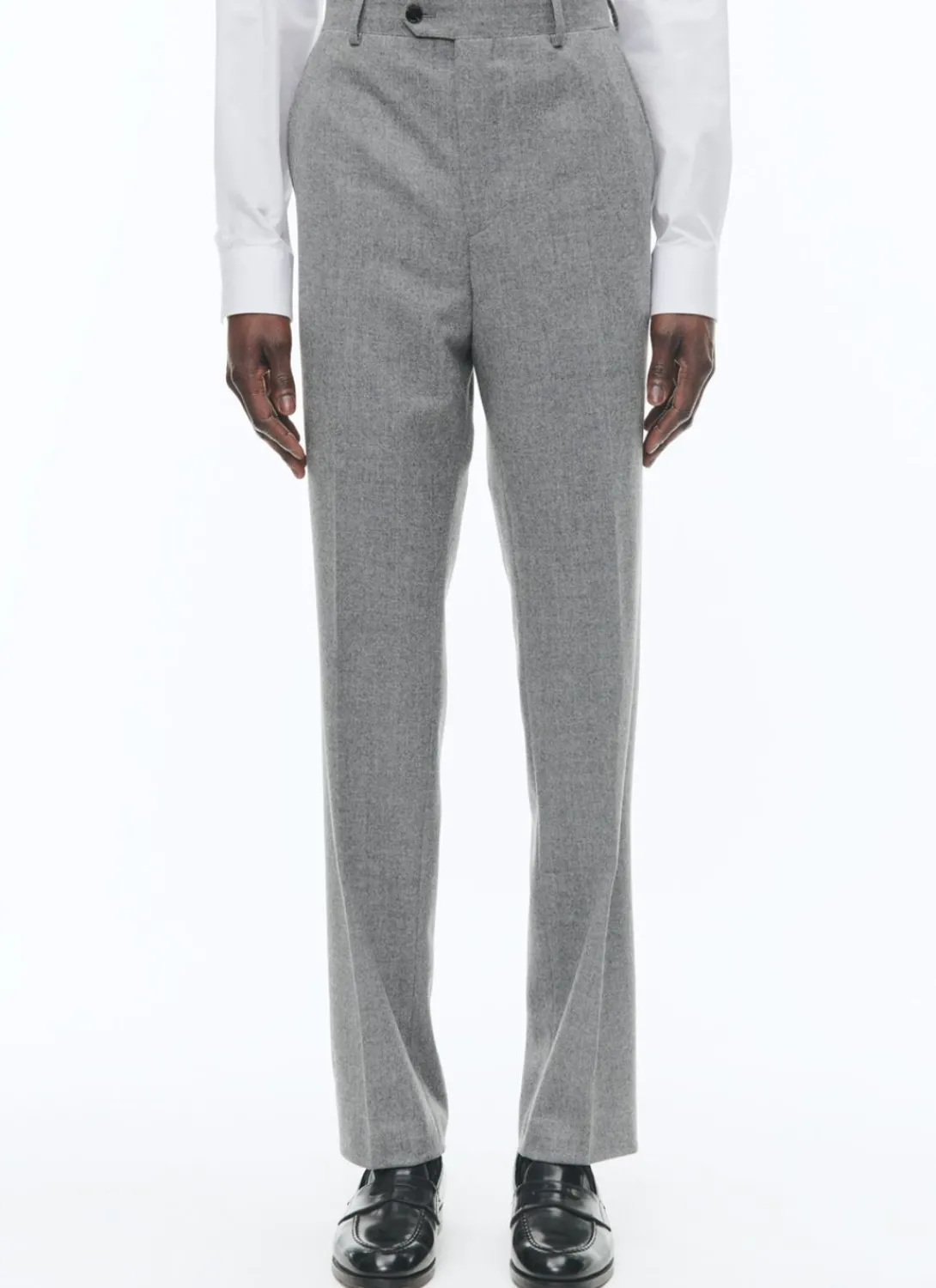 Fursac Wool Flannel Fitted Suit Light Grey Store
