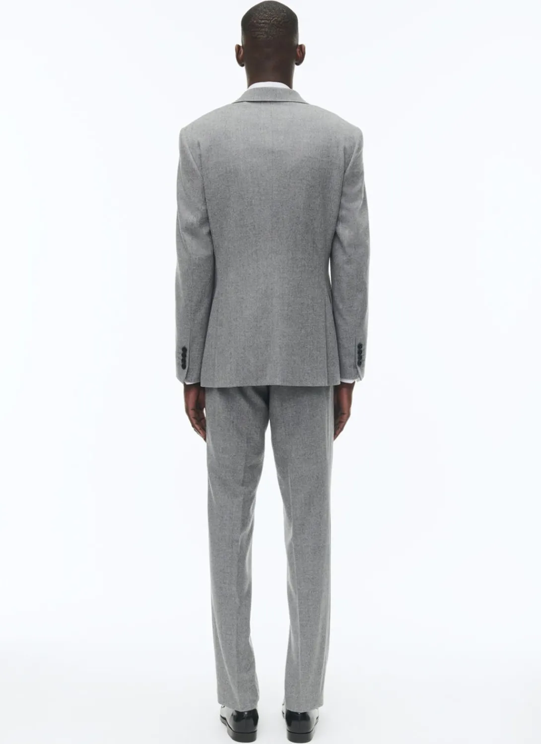 Fursac Wool Flannel Fitted Suit Light Grey Store