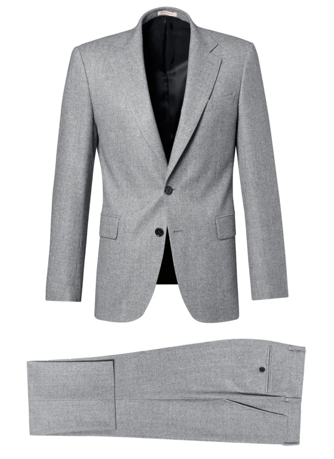 Fursac Wool Flannel Fitted Suit Light Grey Store