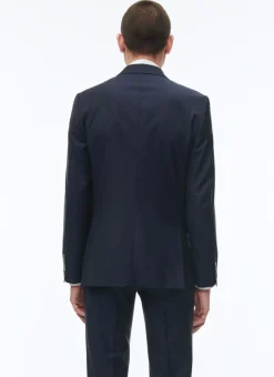 Fursac Wool Serge Large Suit Jacket Navy Blue Discount
