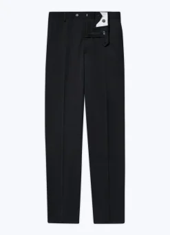 Fursac Wool Serge Large Trousers Black Fashion