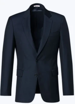 Fursac Wool Serge Suit Jacket Navy Blue Flash Sale