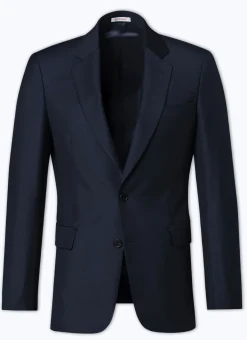 Fursac Wool Serge Suit Jacket Navy Blue Best