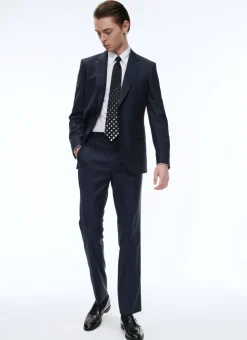 Fursac Wool Serge Trousers Navy Blue Best