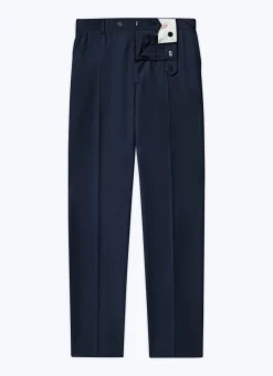 Fursac Wool Serge Trousers Navy Blue Best