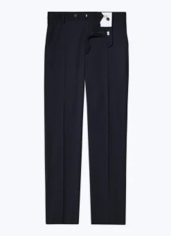 Fursac Wool Serge Trousers Navy Blue Fashion